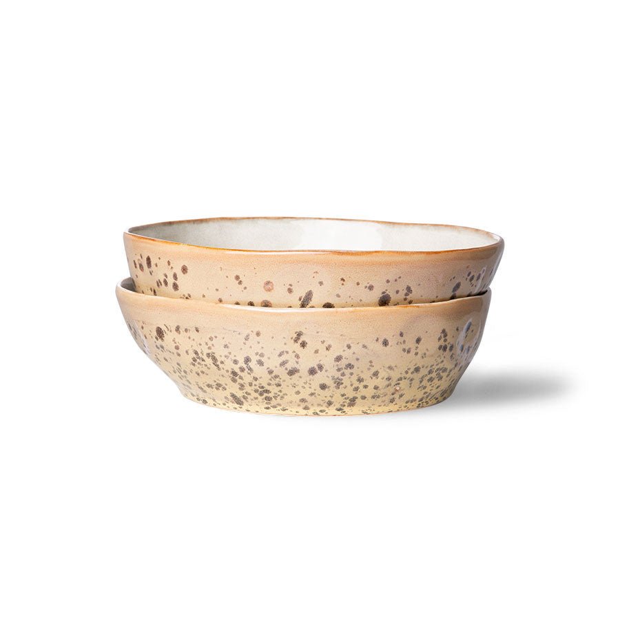 70s ceramics: pasta bowls, tiger (set of 2) - Urban Nest