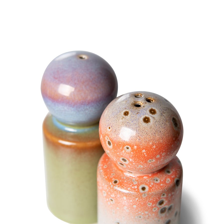 70 s ceramics pepper salt jar asteroids peat