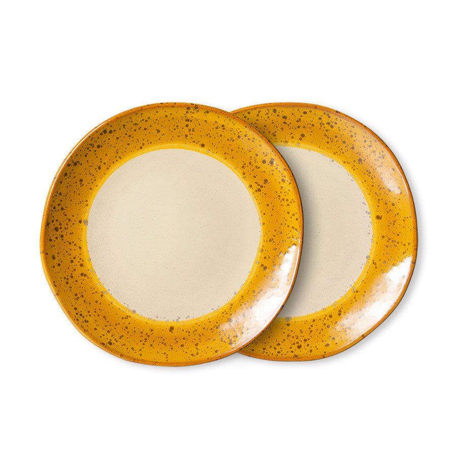 70s ceramics: side plates, autumn (set of 2) - Urban Nest
