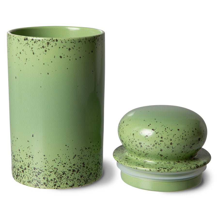 70s ceramics storage jar: Kiwi - Urban Nest