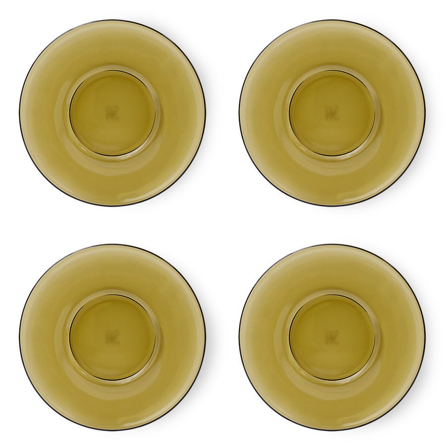 70S Glassware - saucers mud brown (set of 4) - Urban Nest