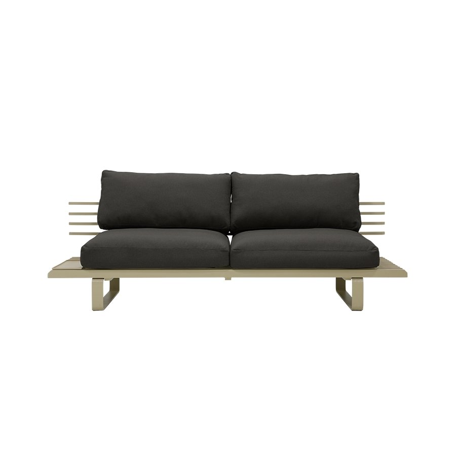 Aluminium outdoor lounge sofa base - olive - Urban Nest