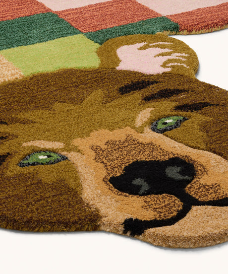 Archie check bear rug - Urban Nest