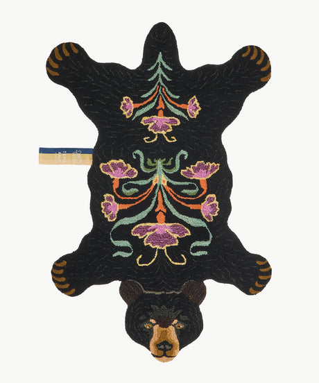 Blooming black bear rug - Urban Nest