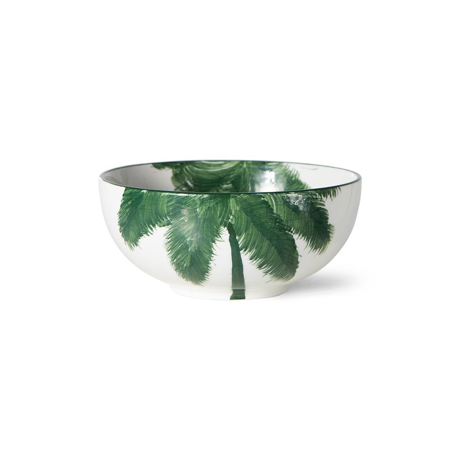 Bold & basic ceramics: porcelain bowl - palms - green - Urban Nest