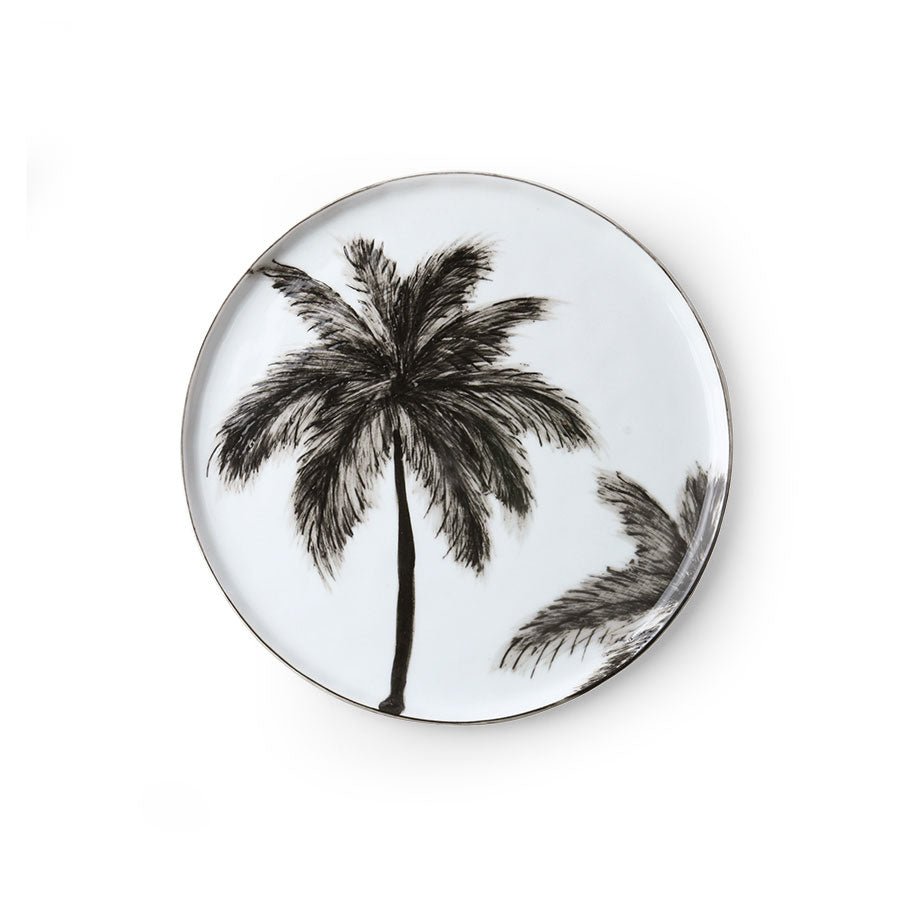 Bold & basic ceramics: porcelain side plate - palms - Urban Nest