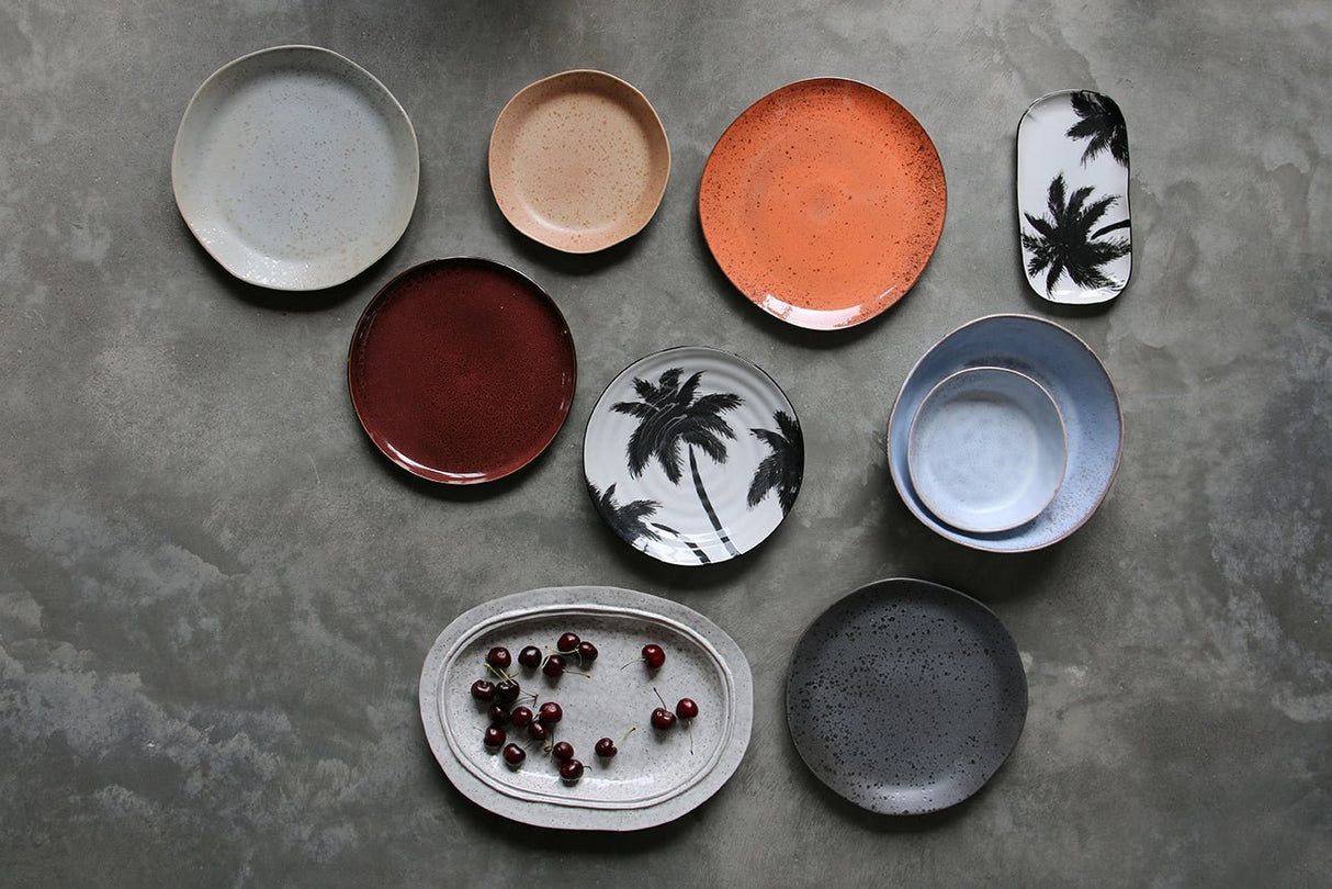 Bold & basic ceramics: porcelain side plate - palms - Urban Nest