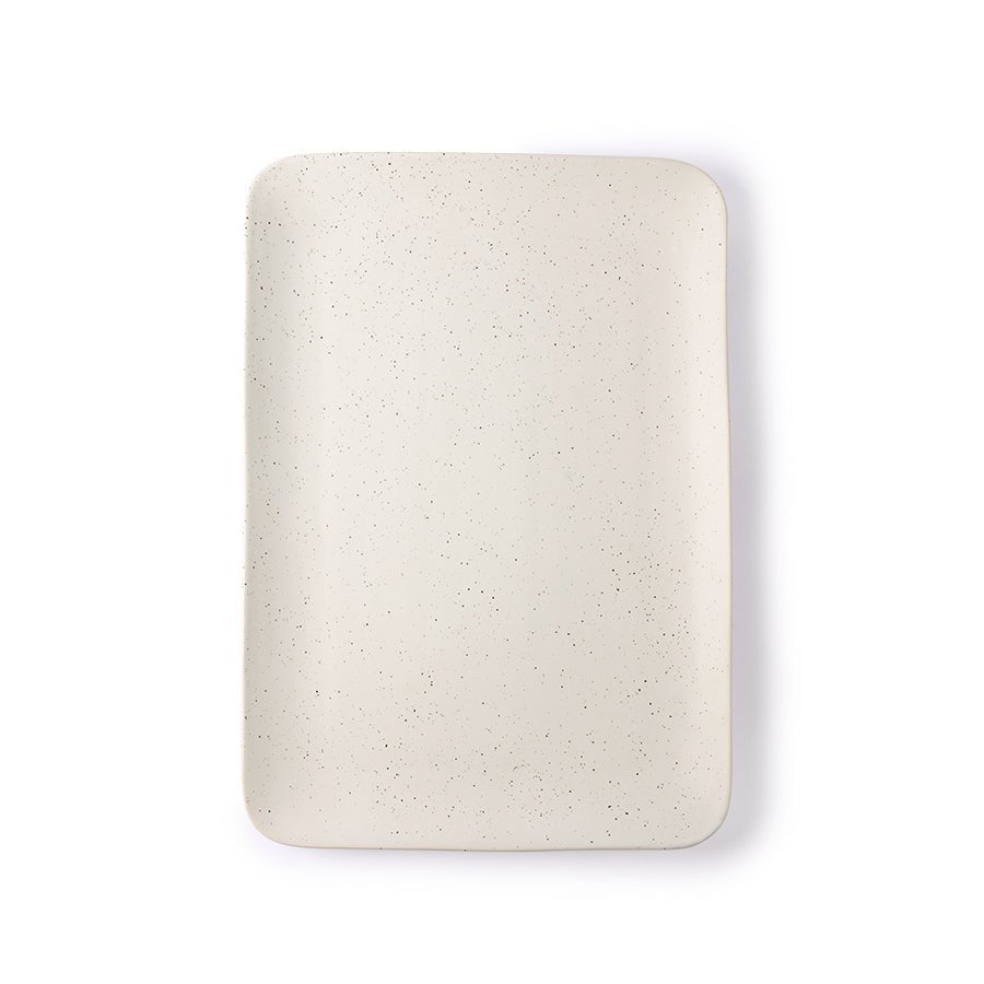 Bold & basic ceramics: speckled tray - white - Urban Nest