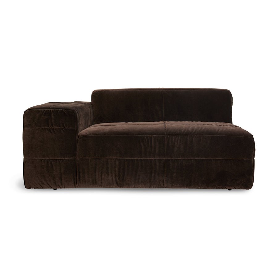 Brut sofa Element left- Royal velvet , espresso - Urban Nest