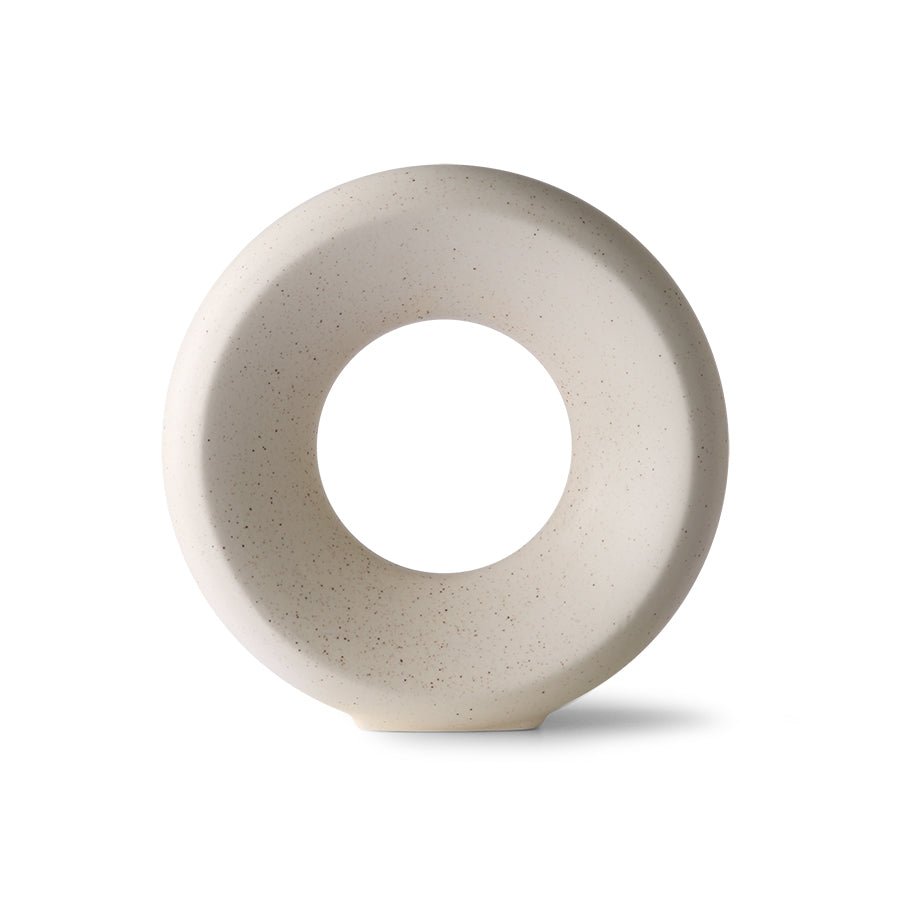 Ceramic circle vase M - white speckled - Urban Nest