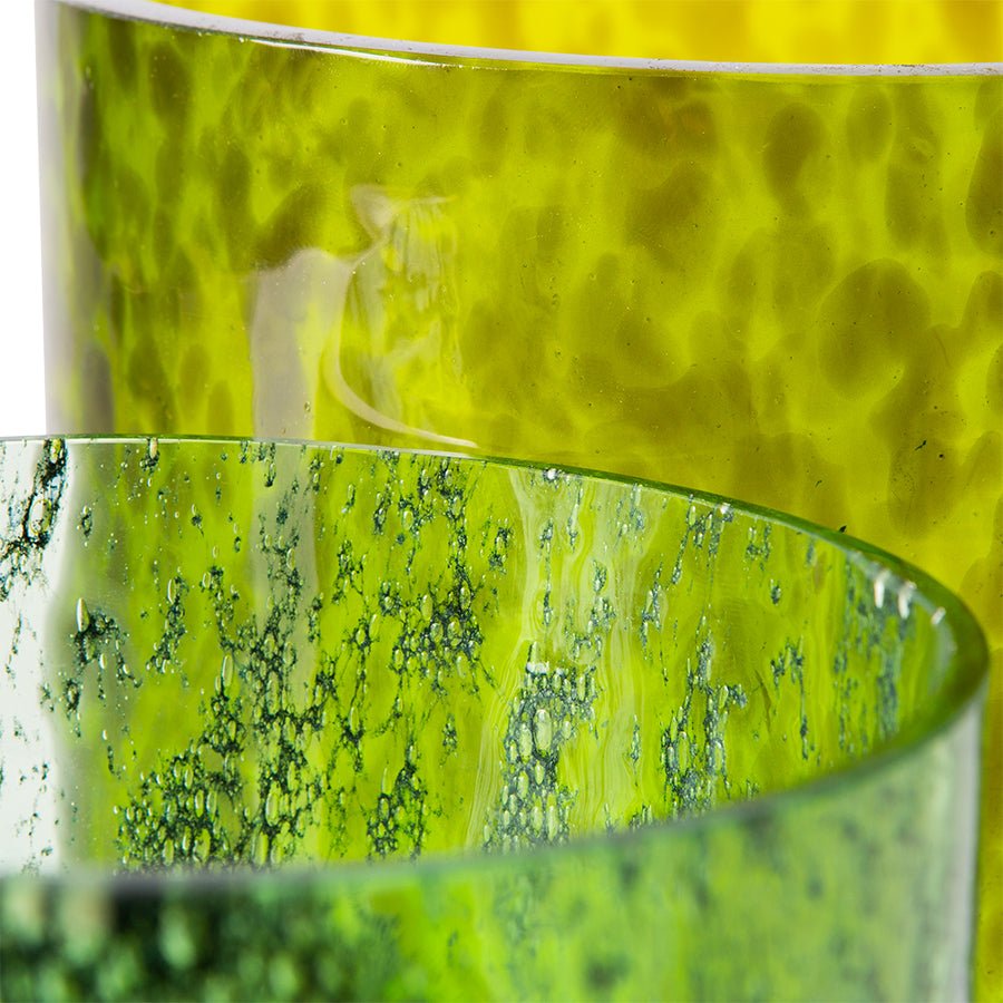 Cheetah glass vases - green (set of 2) - Urban Nest
