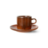 Chef ceramics cup and saucer - burned orange - Urban Nest