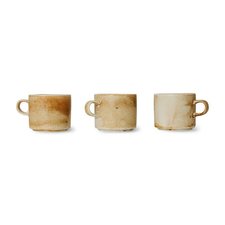 Chef ceramics: cup and saucer, rustic cream/brown - Urban Nest