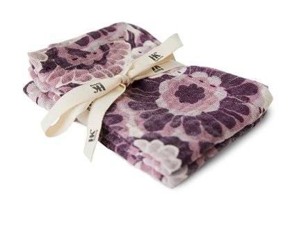Cotton napkins- Floral burgundy (set of 2) - Urban Nest