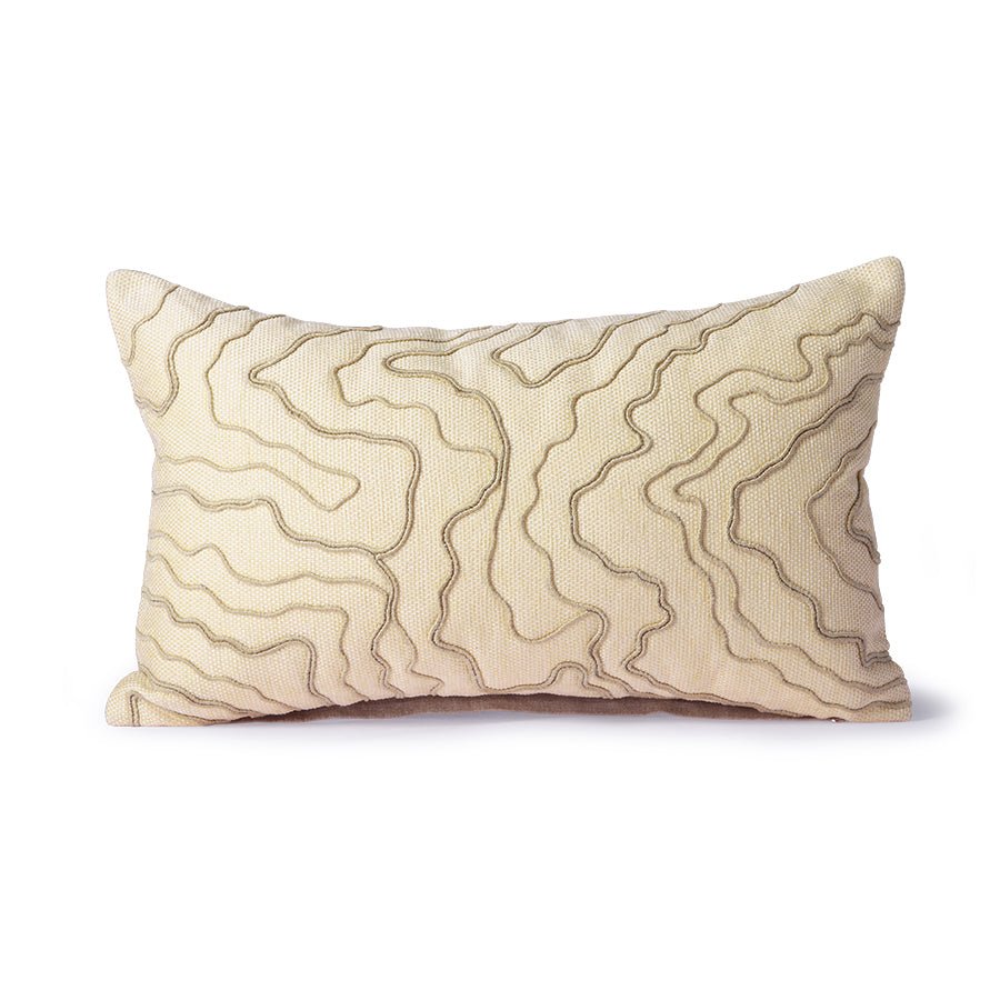 Cream cushion with stitched lines - Urban Nest