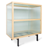 Cupboard with ribbed glass - natural - Urban Nest