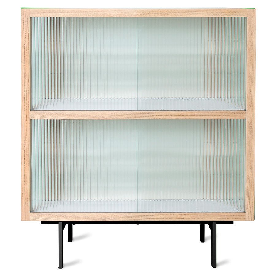 Cupboard with ribbed glass - natural - Urban Nest
