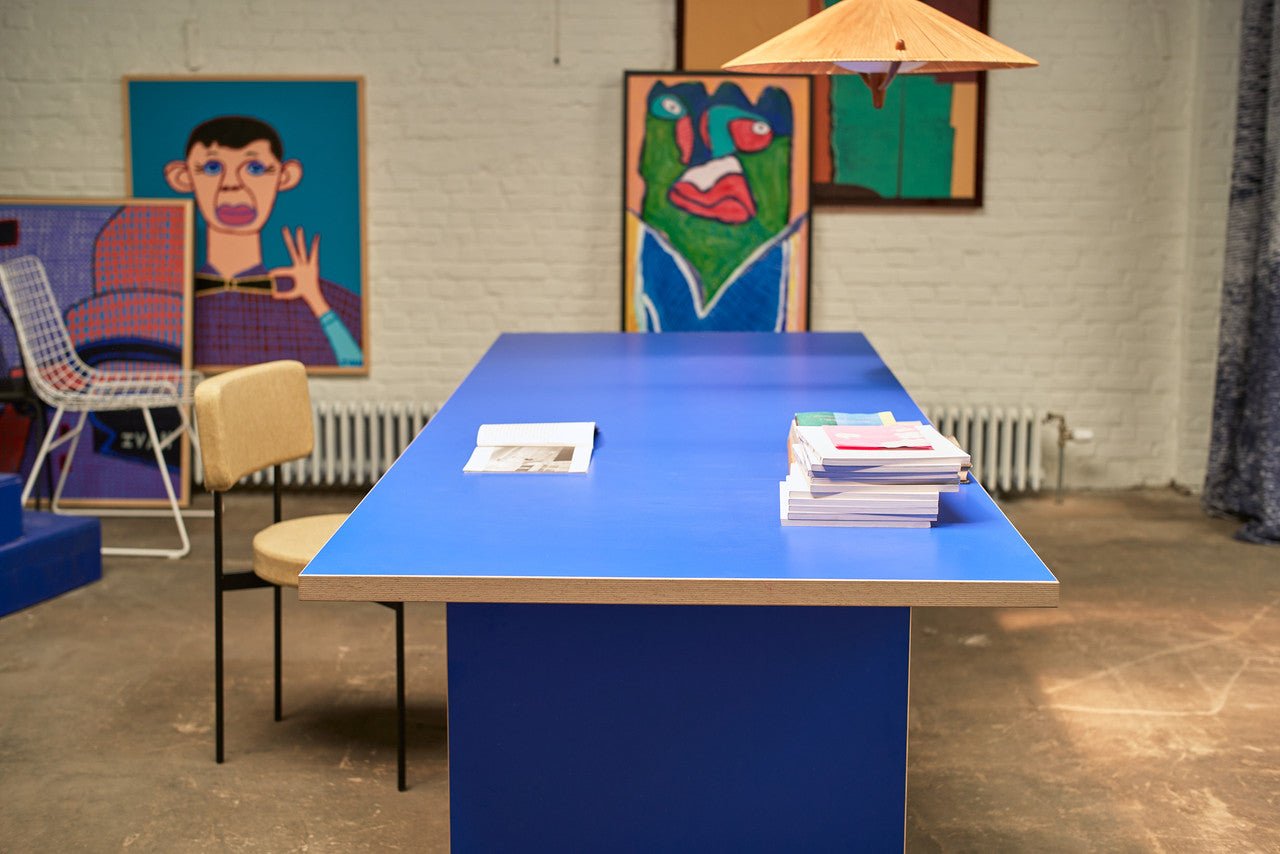 Dining table, blue, rectangular 280cm - Urban Nest