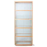 Display cabinet wood with ribbed glass - natural - Urban Nest
