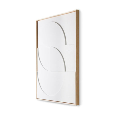 Framed relief art panel white D large - Urban Nest
