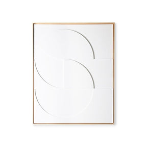 Framed relief art panel white D large - Urban Nest