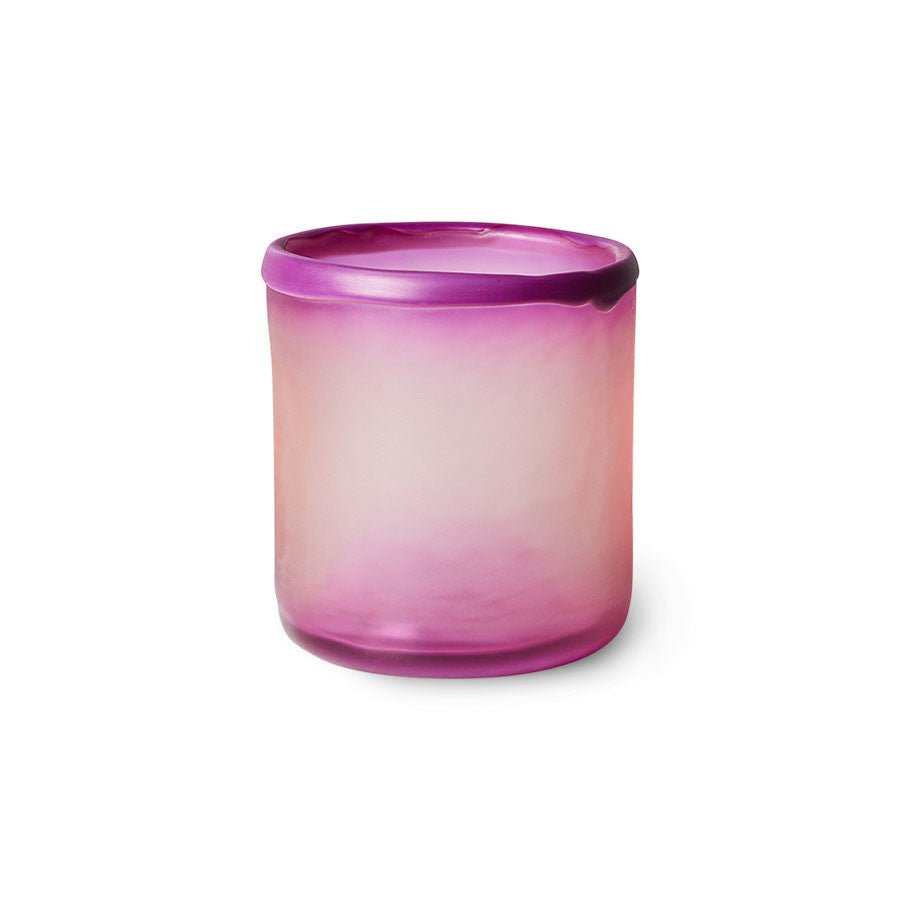 Glass tea light holder, purple - Urban Nest