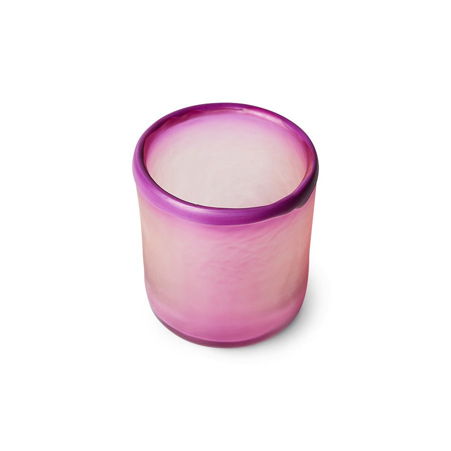 Glass tea light holder, purple - Urban Nest