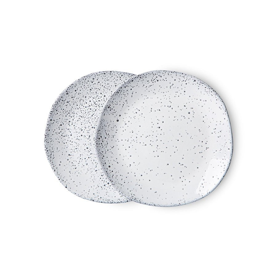 Gradient ceramics: dessert plate - cream (set of 2) - Urban Nest