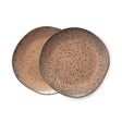 Gradient ceramics: dessert plate - taupe (set of 2) - Urban Nest
