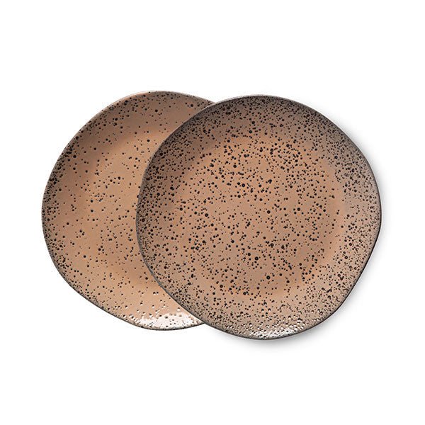 Gradient ceramics: dessert plate - taupe (set of 2) - Urban Nest