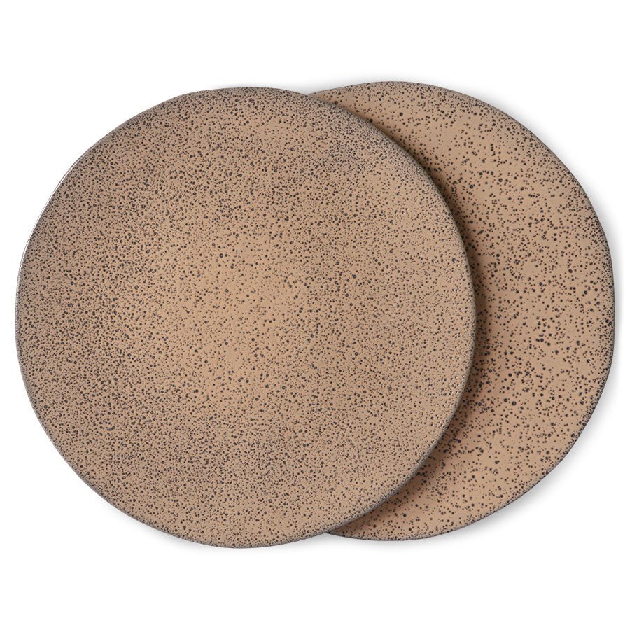 Gradient ceramics: dinner plate - taupe (set of 2) - Urban Nest