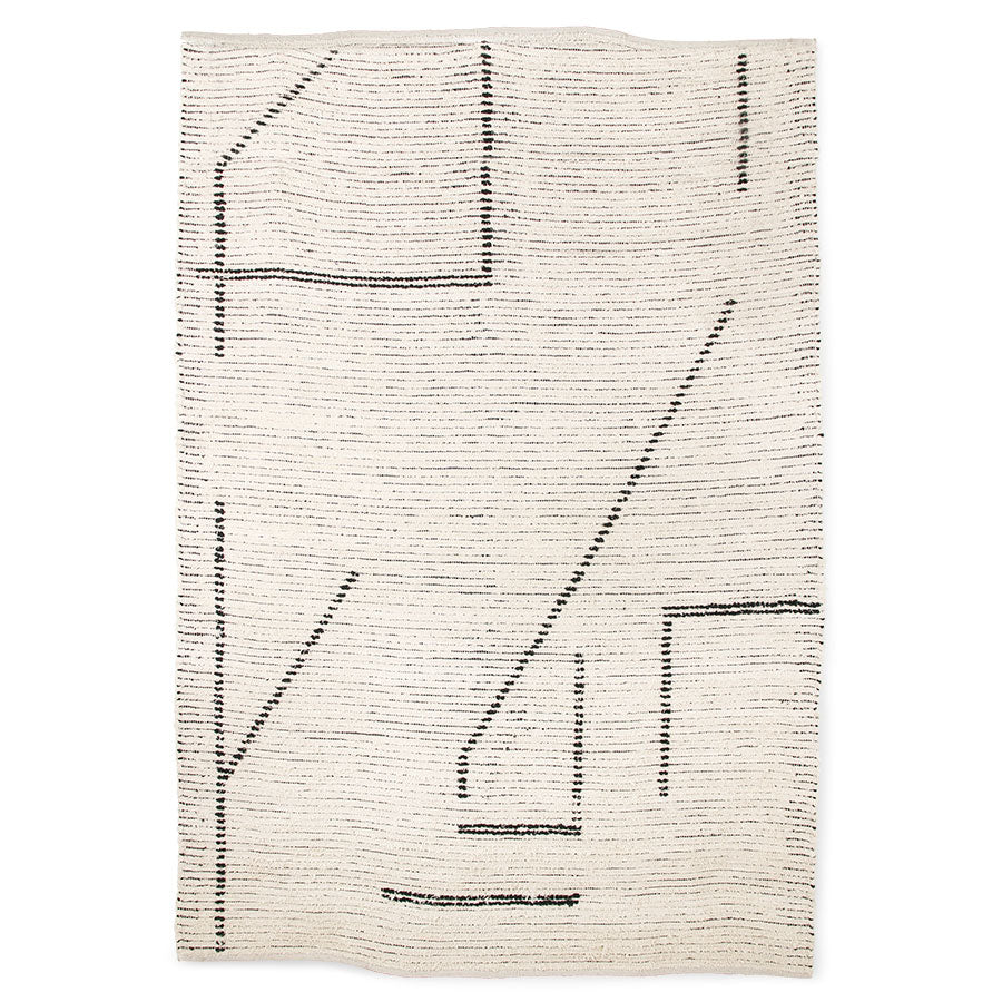 Hand woven cotton rug - cream/charcoal - Urban Nest