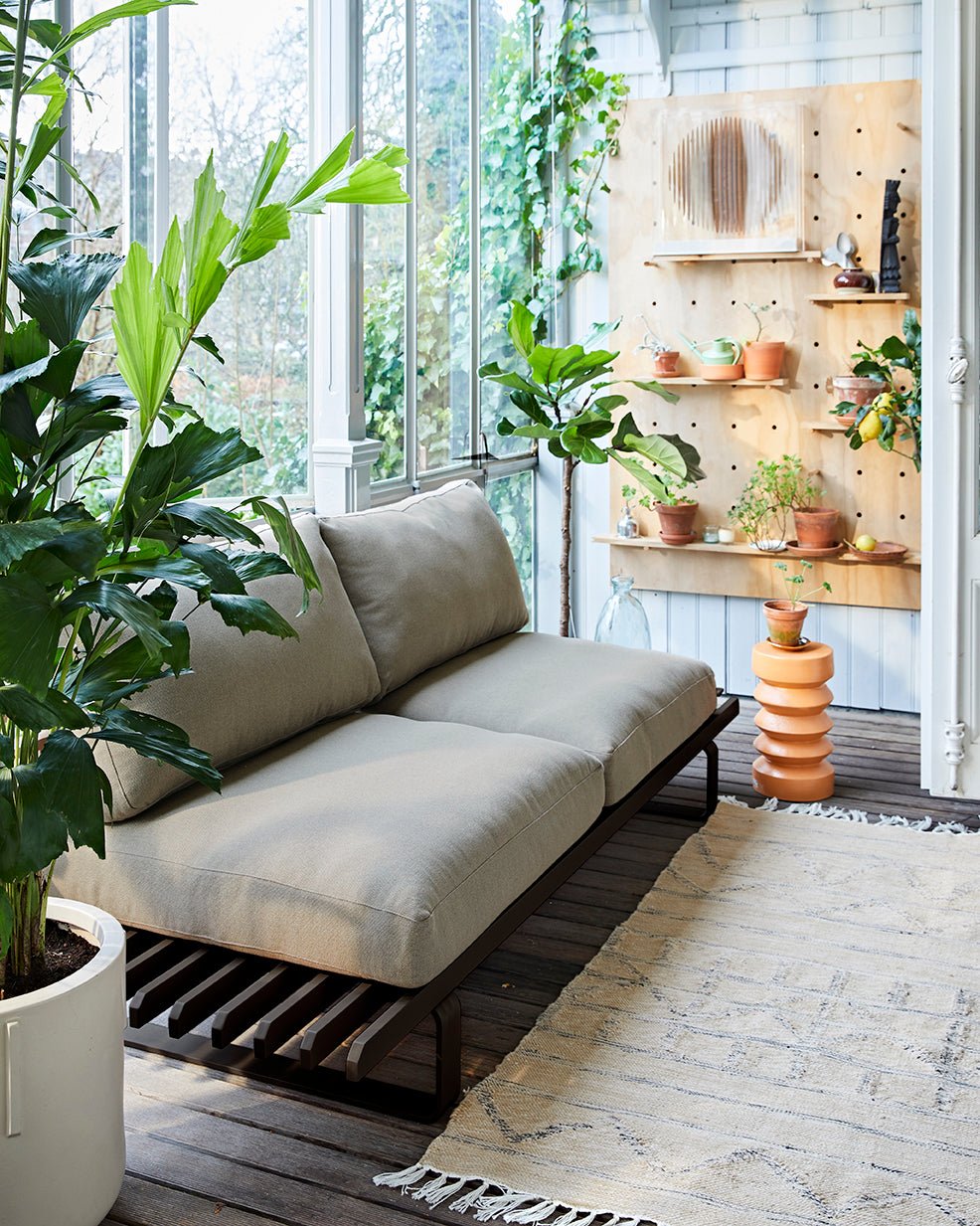 Hand woven indoor/outdoor rug - natural L - Urban Nest