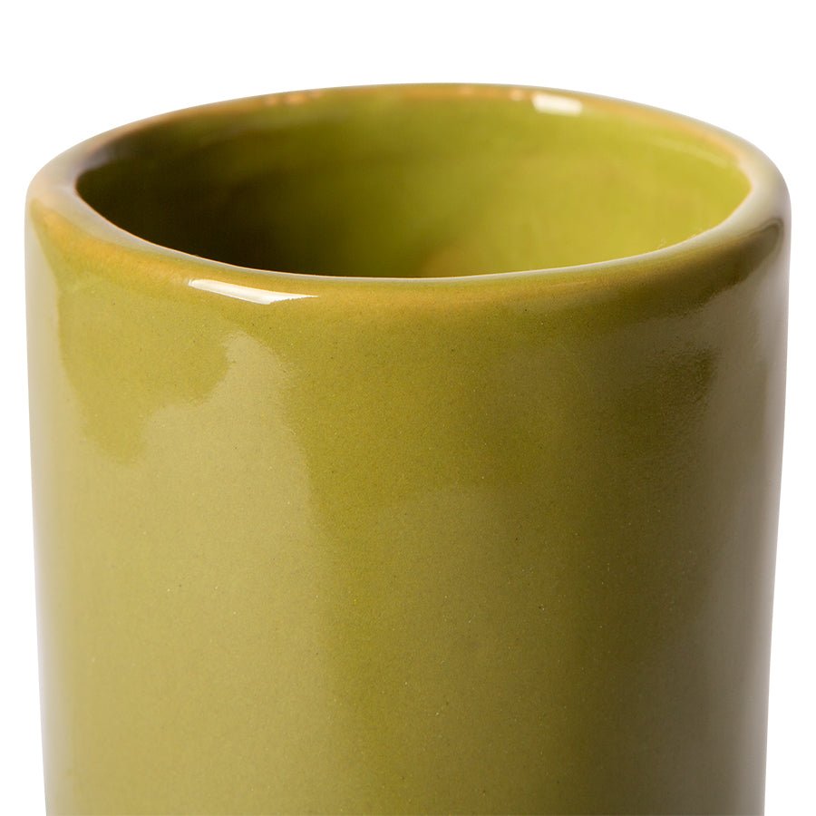 HK objects: ceramic twisted vase - glossy olive - Urban Nest