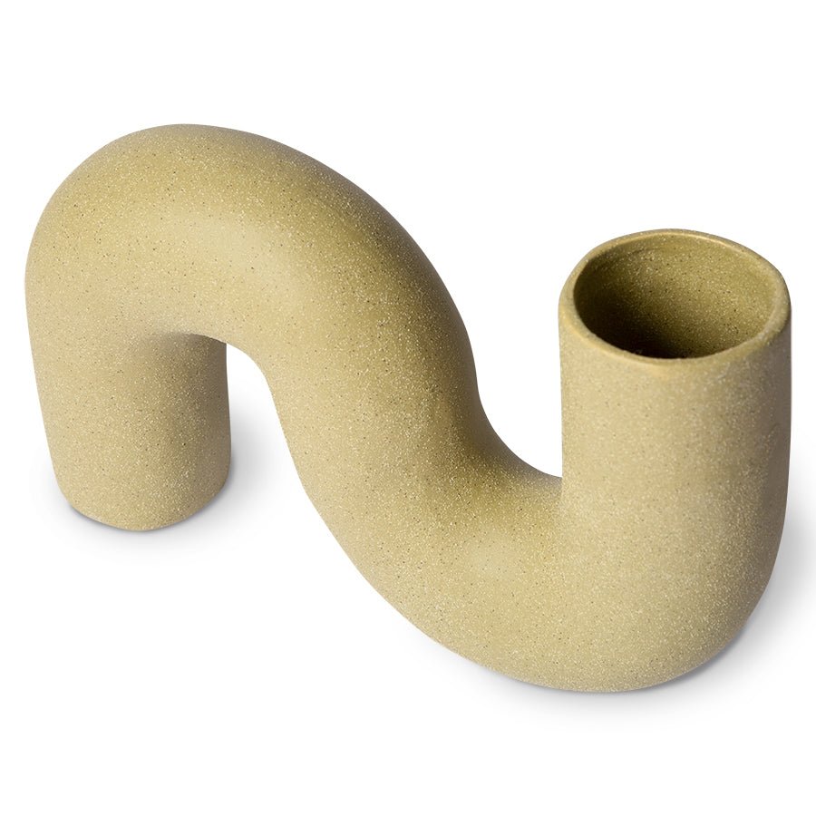 HK objects: ceramic twisted vase - matt olive - Urban Nest