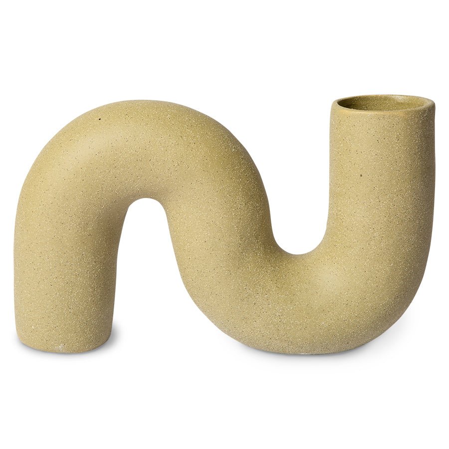 HK objects: ceramic twisted vase - matt olive - Urban Nest