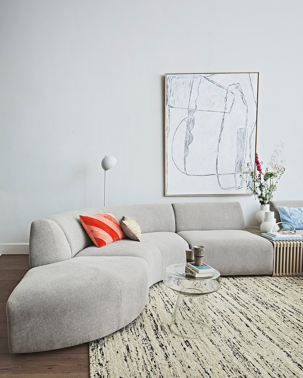 Jax couch: element round - sneak | light grey - Urban Nest