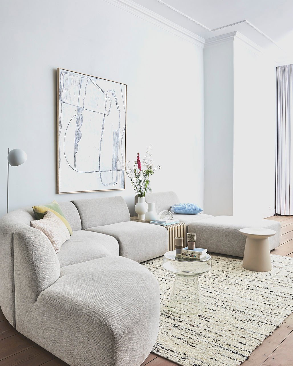 Jax couch: set 3 elements -sneak | light grey - Urban Nest sofa Dubai