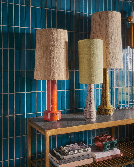 Jute cylinder lampshade - jade green - Urban Nest