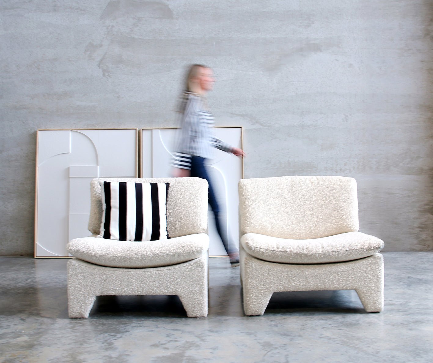 Lounge fauteuil - boucle cream - Urban Nest