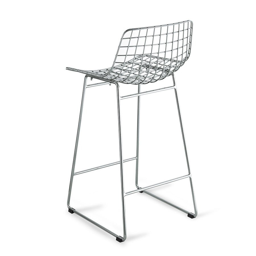 Metal wire bar stool - silver - Urban Nest