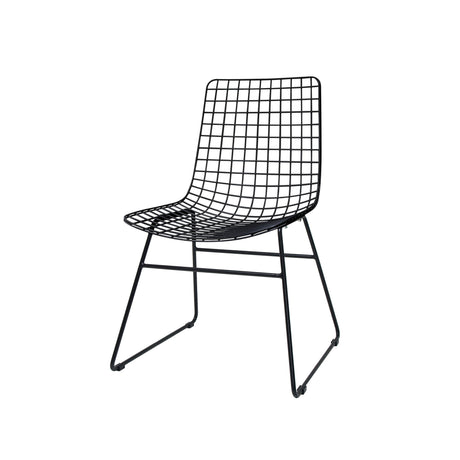 Metal wire dining chair - black - Urban Nest