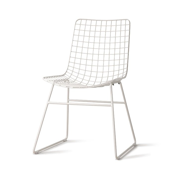 Metal wire dining chair - white - Urban Nest