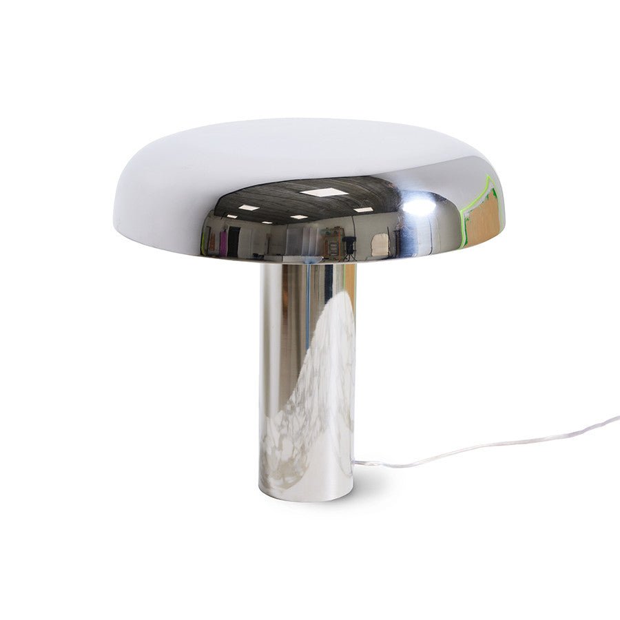 Mushroom table lamp, chrome - Urban Nest