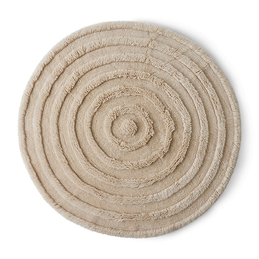 Round woolen rug - cream - Urban Nest