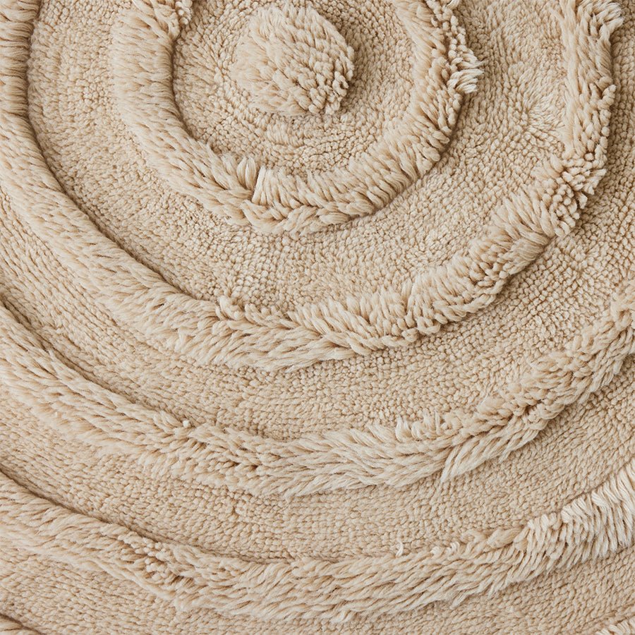 Round woolen rug - cream - Urban Nest