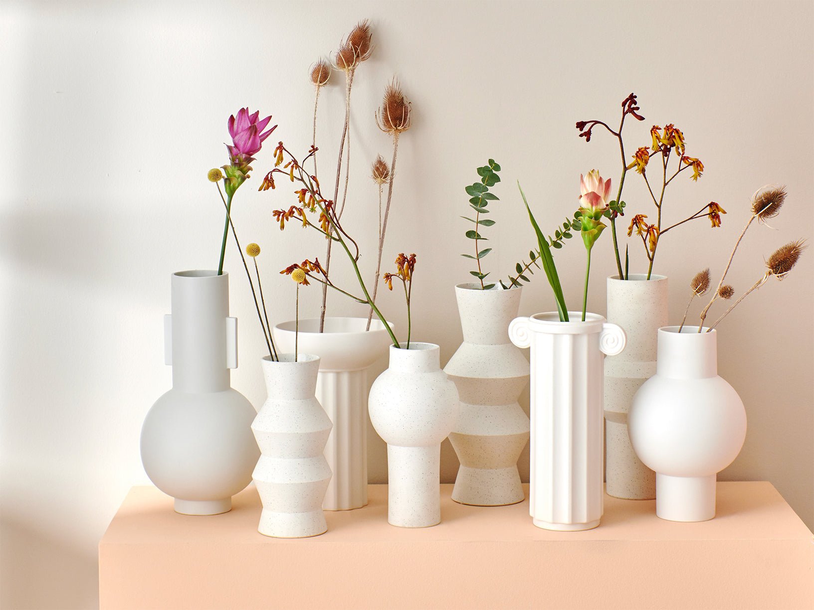 Speckled clay vase - round M - Urban Nest