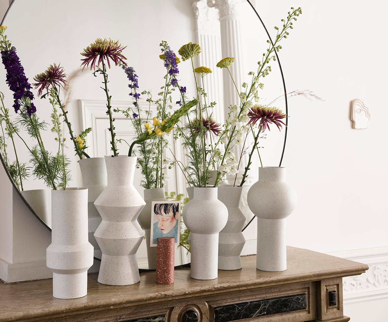 Speckled clay vase - straight M - Urban Nest
