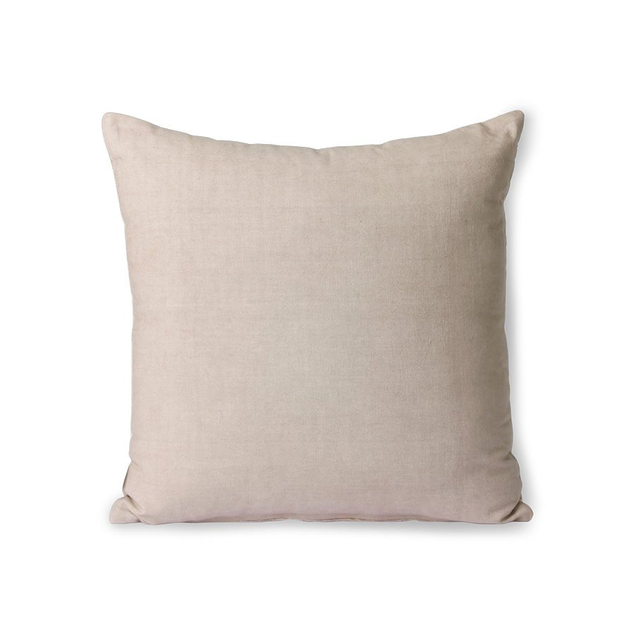 Striped velvet cushion beige/liver - Urban Nest