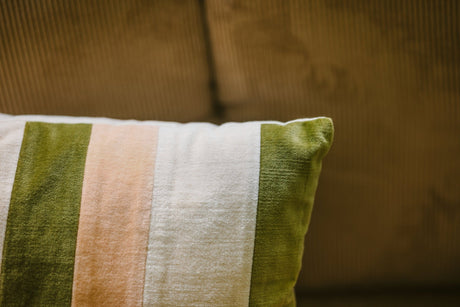 Striped velvet cushion - Fields - Urban Nest